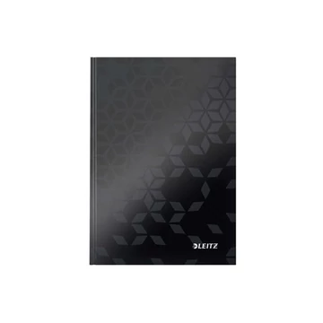 Beírókönyv A5, vonalas, 80 lap, keményfedeles, LEITZ  Wow fekete
