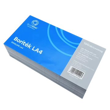 Boríték LA4 öntapadó bélésnyomott 110×220mm Bluering® 100 db/csom fehér