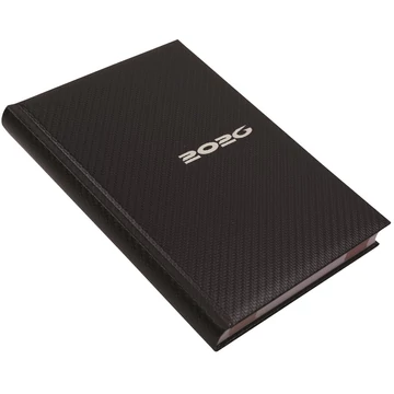 Határidőnapló Carbon A/5, napi fehér lapokkal kék Realsystem 2026.