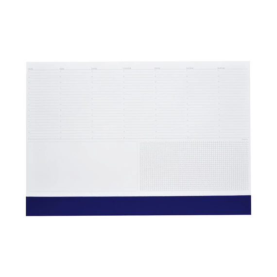 Asztali könyöklő fehér lapokkal kék műbőrcsíkkal 570 x 390 mm  Realsystem 2026.