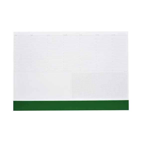 Asztali könyöklő fehér lapokkal zöld műbőrcsíkkal 570 x 390 mm  Realsystem 2026.