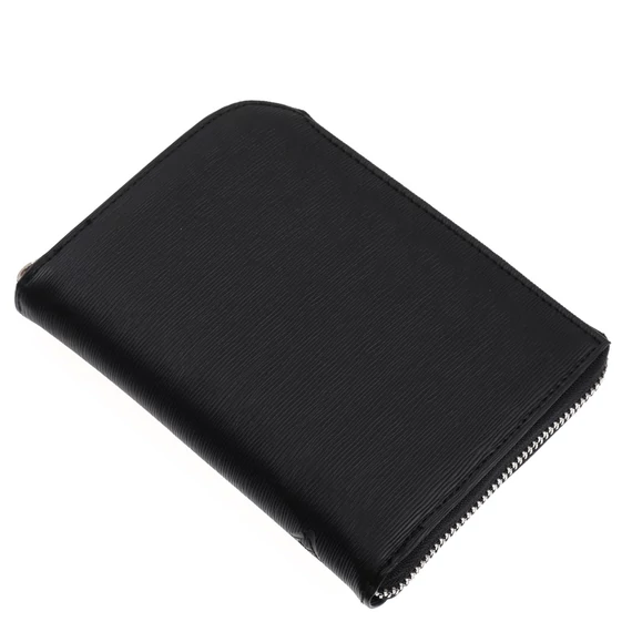 Gyűrűs kalendárium műbőr zipzárral záródó S méret 110x150 mm Realsystem fekete