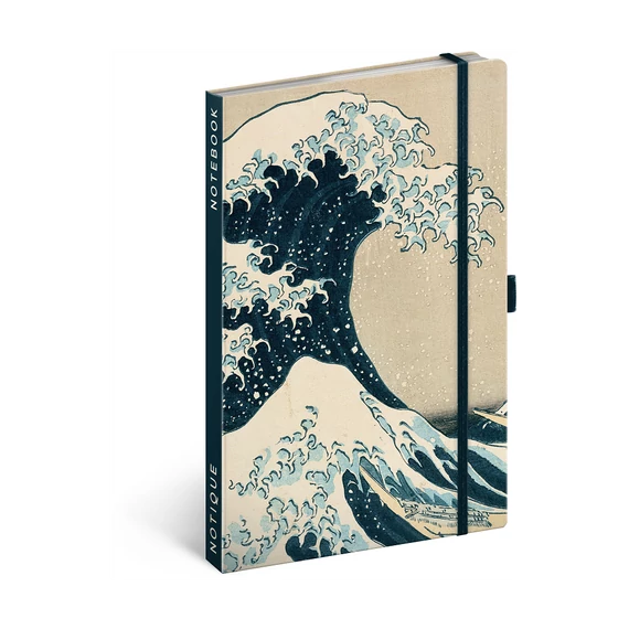 Keménytáblás notesz krémszínű lapokkal leszorító gumiszalaggal Bouquet 130x210mm, Presco