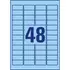 Kép 3/4 - Etikett címke, 45,7 x21,2mm, univerzális visszaszedhető, 48 címke/ív, 20 ív/doboz, Avery kék