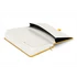 Kép 3/3 - Keménytáblás notesz pontozott vonalozással krémszínű lapokkal leszorító gumiszalaggal Yellow 130x210mm, Presco