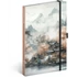 Kép 1/3 - Keménytáblás notesz krémszínű lapokkal leszorító gumiszalaggal Japan 130x210mm, Presco
